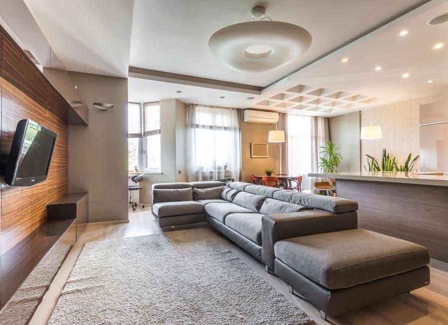 Completed living room renovation project